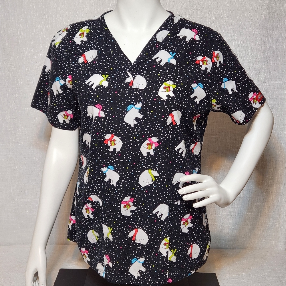 Dickies Polar Bear Print Winter Scrubs Medical Uniform Nurse Prob Large
